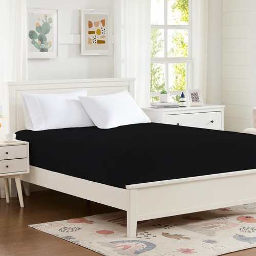Black full size fitted sheet - size,