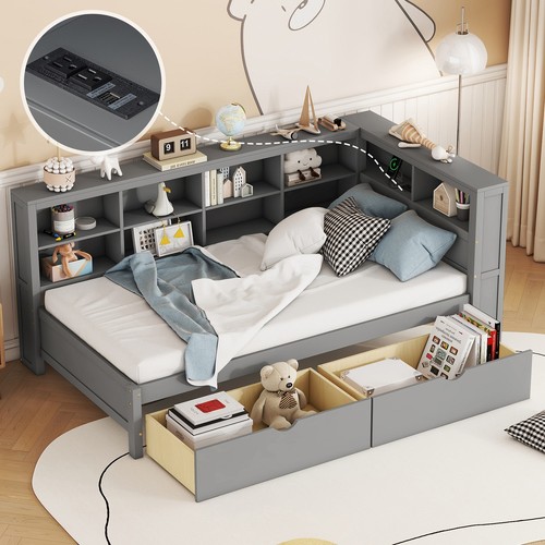 Wood twin size daybed with - size,