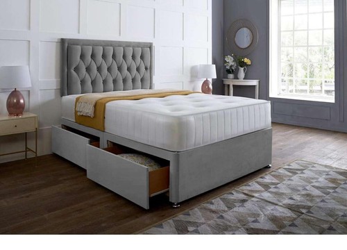Plush divan bed set with - divan,